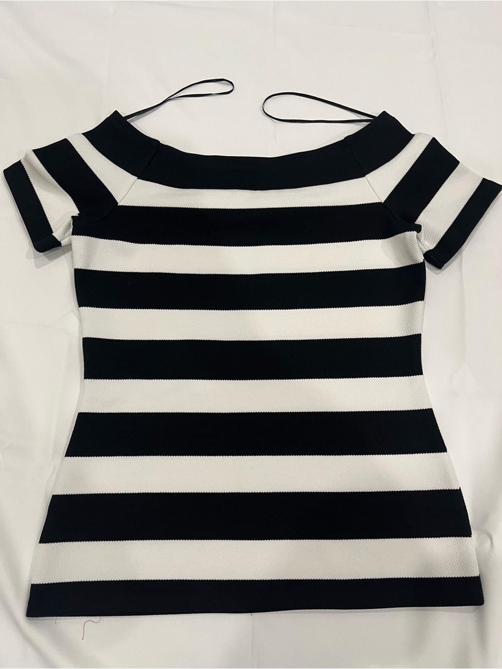Ann Taylor Black & White Striped Top